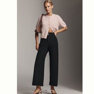 The Collette Crop Stretch-Twill Pants by Maeve